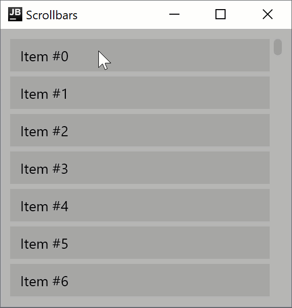 Lazy scrollbar