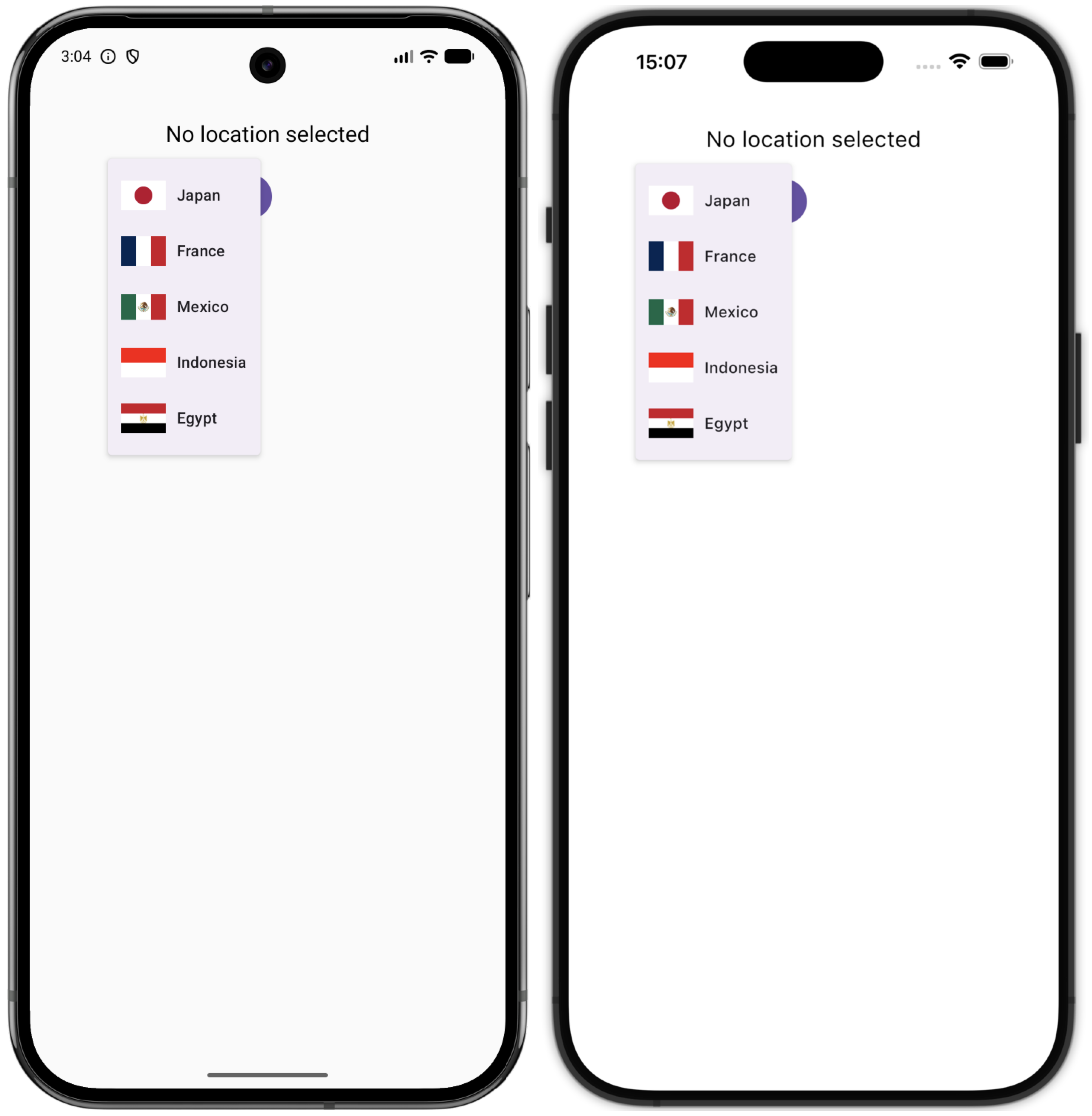 Android 和 iOS 上 Compose 跨平台应用中的国旗