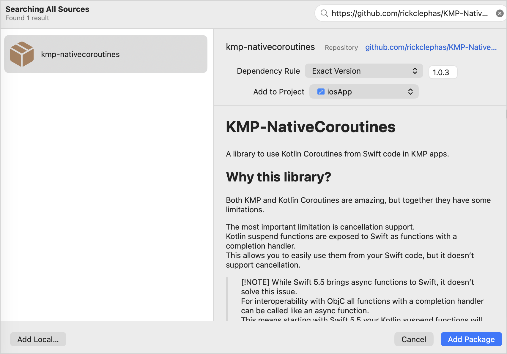 导入 KMP-NativeCoroutines