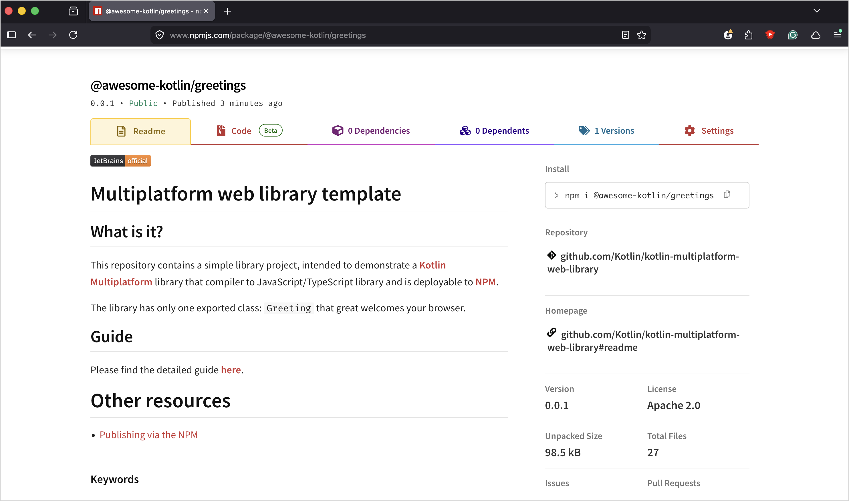 在 npm 上发布的库