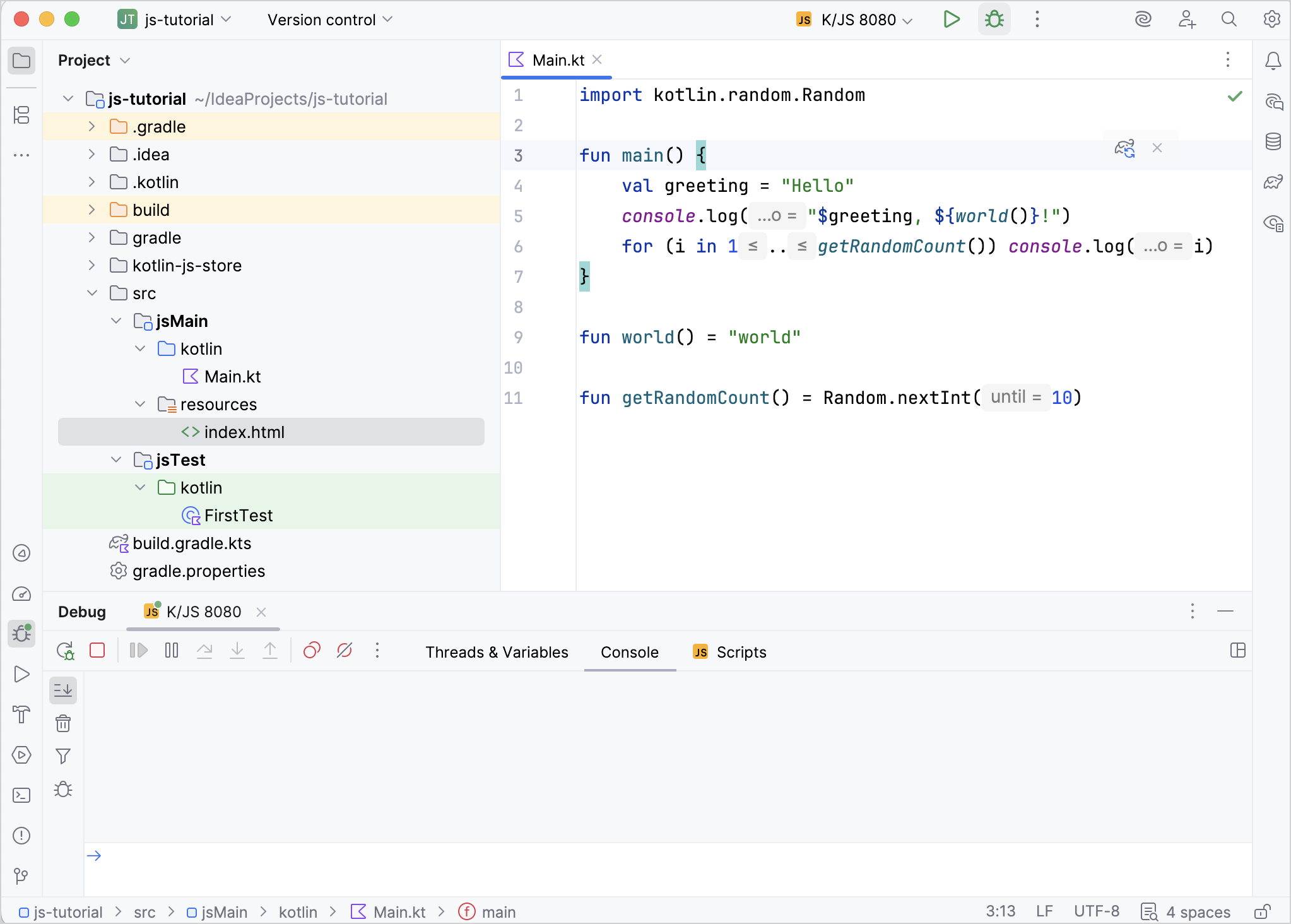 运行 JavaScript 调试配置