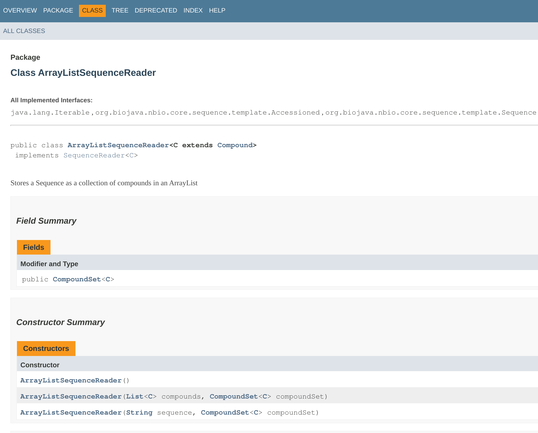 Javadoc 输出格式的屏幕截图