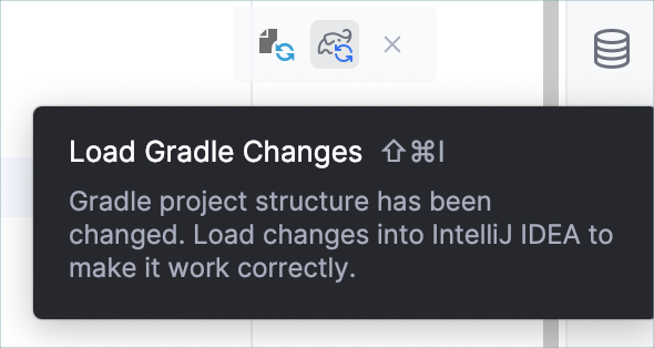 加载 Gradle 更改按钮